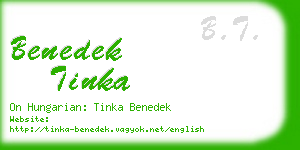 benedek tinka business card